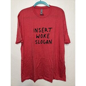 The Daily Wire INSERT WOKE SLOGAN Red XXL Short Sleeve T-Shirt 2XL NEW A26